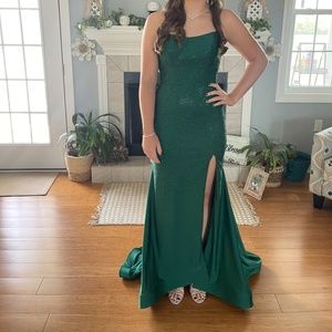 All The Rage Green Prom Dress